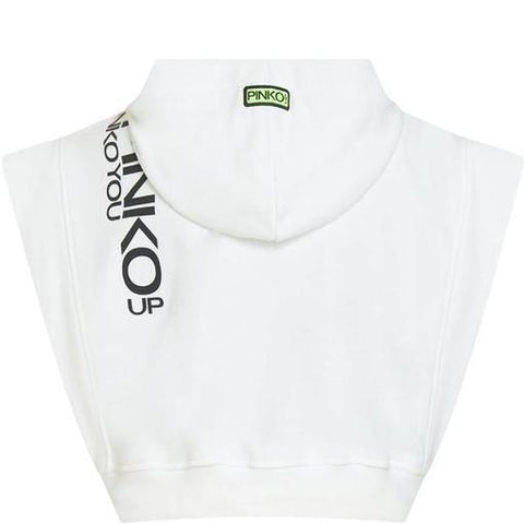 Pinko Girls White Cropped Hoodie Pinko Girls White Cropped Hoodie