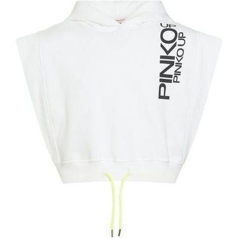 Pinko Girls White Cropped Hoodie Pinko Girls White Cropped Hoodie
