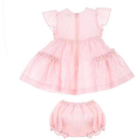 Simonetta Baby Girls Pink Cotton Dress Simonetta Baby Girls Pink Cotton Dress
