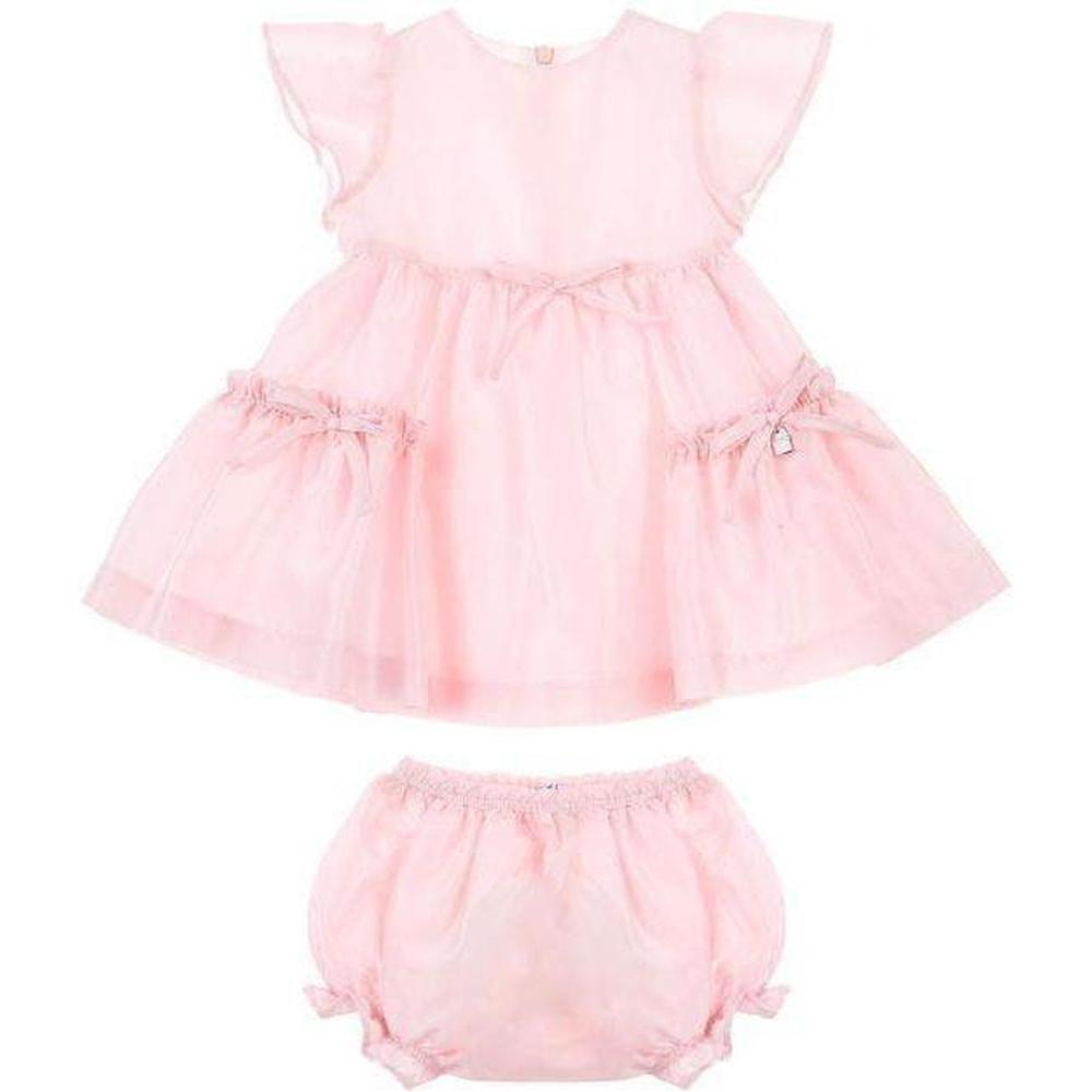 Simonetta Baby Girls Pink Cotton Dress Simonetta Baby Girls Pink Cotton Dress