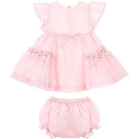 Simonetta Baby Girls Pink Cotton Dress Simonetta Baby Girls Pink Cotton Dress