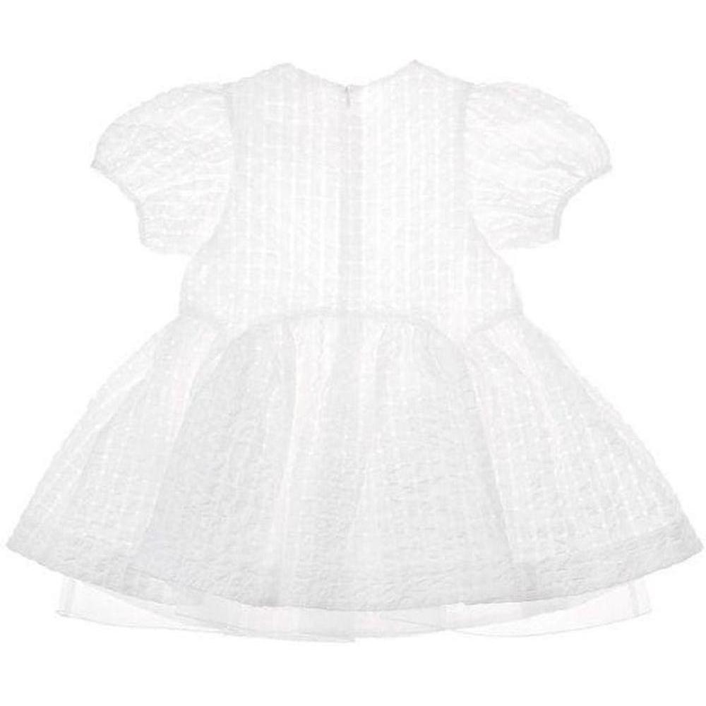 Simonetta Baby Girls White Dress With Bow Simonetta Baby Girls White Dress With Bow