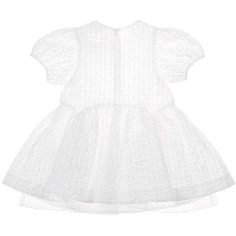 Simonetta Baby Girls White Dress With Bow Simonetta Baby Girls White Dress With Bow
