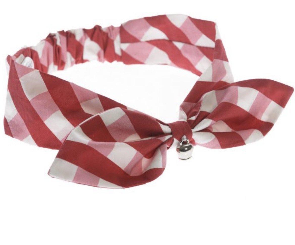 Simonetta Girls Red Checked Headband Simonetta Girls Red Checked Headband