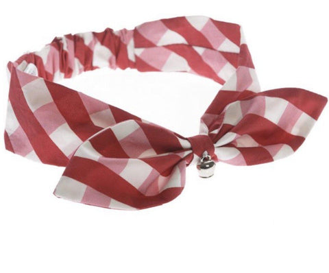 Simonetta Girls Red Checked Headband Simonetta Girls Red Checked Headband