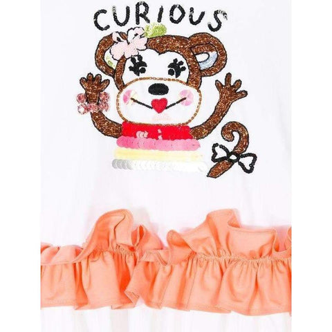 Simonetta Girls White Cotton Monkey Dress Simonetta Girls White Cotton Monkey Dress