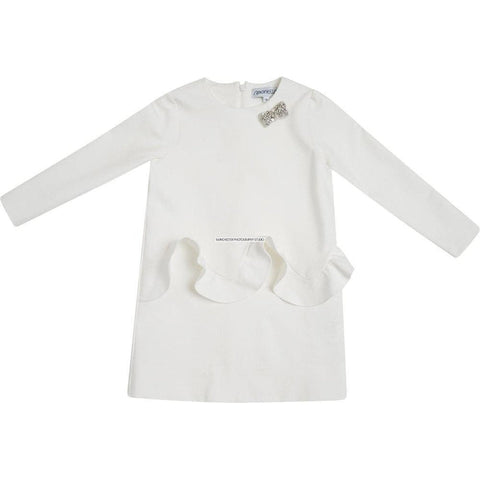 Simonetta SIMONETTA Girls Ivory Ruffle Dress Simonetta SIMONETTA Girls Ivory Ruffle Dress