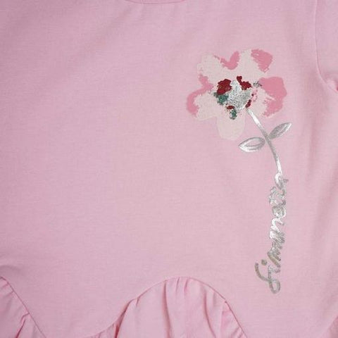 Simonetta SIMONETTA Girls Pink Ruffle Trouser Set Simonetta SIMONETTA Girls Pink Ruffle Trouser Set