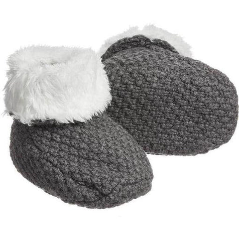 The Little Tailor Charcoal Grey Knitted Baby Booties The Little Tailor Charcoal Grey Knitted Baby Booties