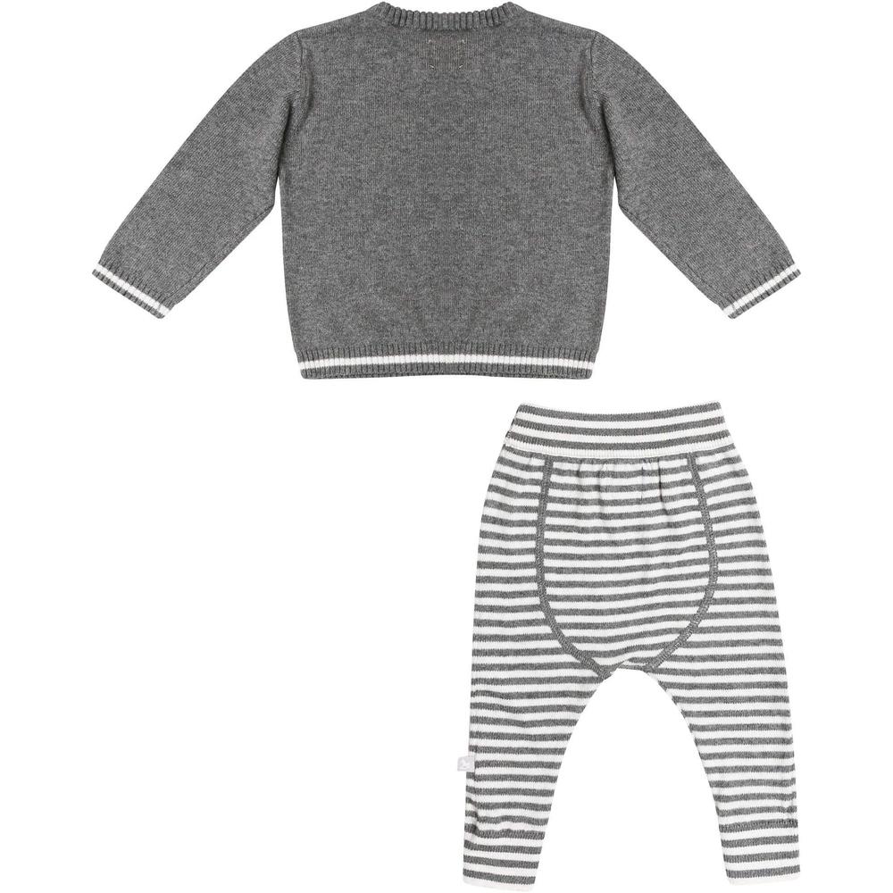 The Little Tailor Unisex Charcoal Grey Knitted Jumper and Leggings The Little Tailor Unisex Charcoal Grey Knitted Jumper and Leggings