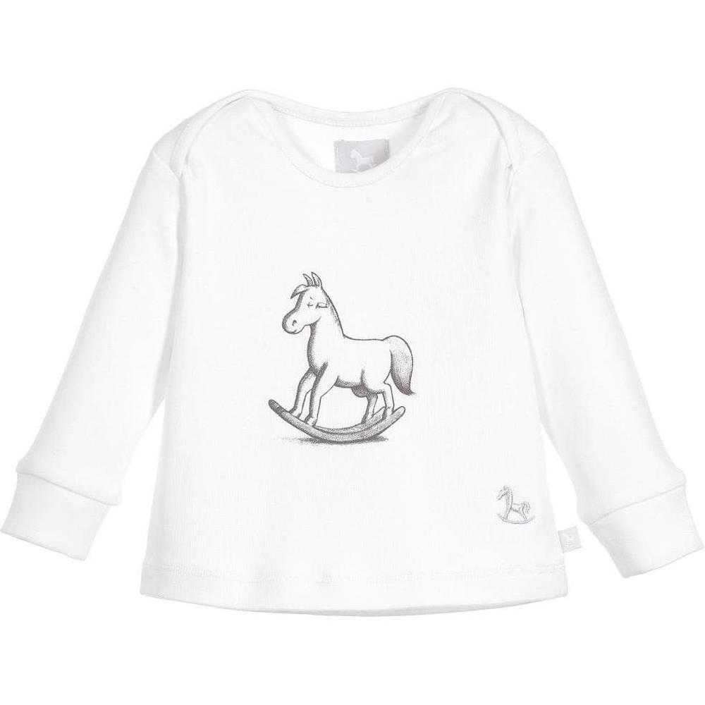 The Little Tailor White Rocking Horse Top and Knitted Leggings The Little Tailor White Rocking Horse Top and Knitted Leggings