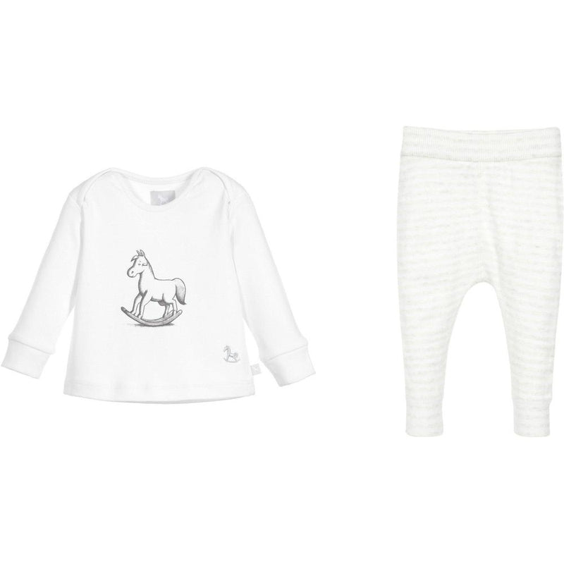 The Little Tailor White Rocking Horse Top and Knitted Leggings The Little Tailor White Rocking Horse Top and Knitted Leggings
