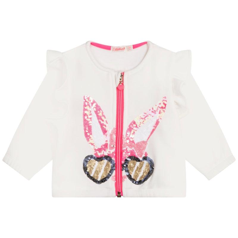 Billieblush Girls Ivory Glasses Zip Up Jacket Billieblush Girls Ivory Glasses Zip Up Jacket