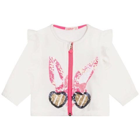 Billieblush Girls Ivory Glasses Zip Up Jacket Billieblush Girls Ivory Glasses Zip Up Jacket