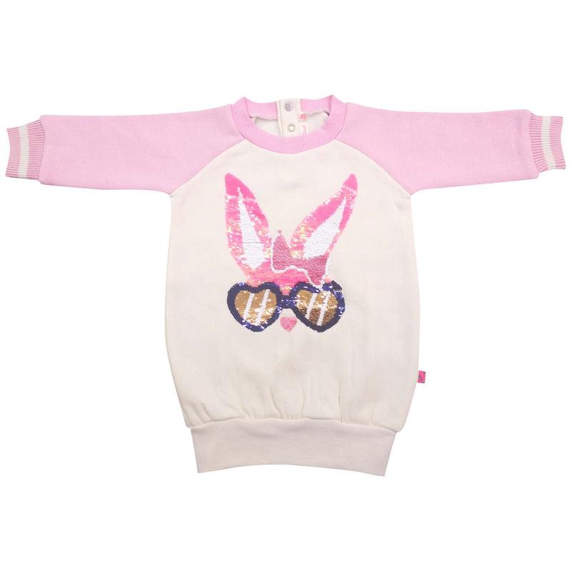 Billieblush Girls Ivory & Pink Glasses Dress Billieblush Girls Ivory & Pink Glasses Dress