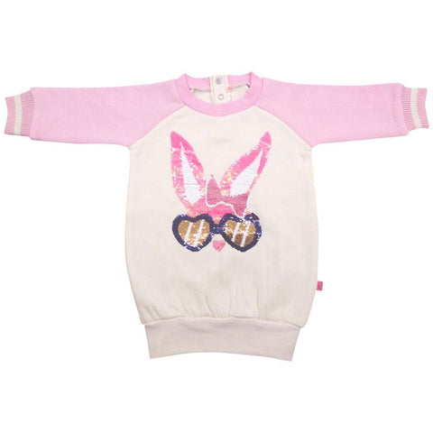 Billieblush Girls Ivory & Pink Glasses Dress Billieblush Girls Ivory & Pink Glasses Dress