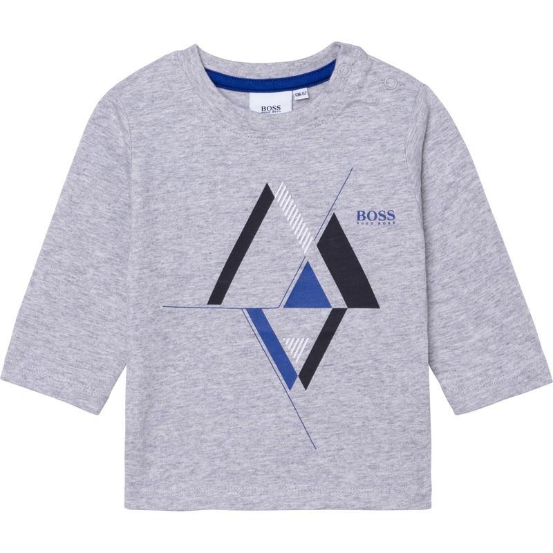 BOSS Baby Boys Grey Triangle Long Sleeve T-Shirt BOSS Baby Boys Grey Triangle Long Sleeve T-Shirt