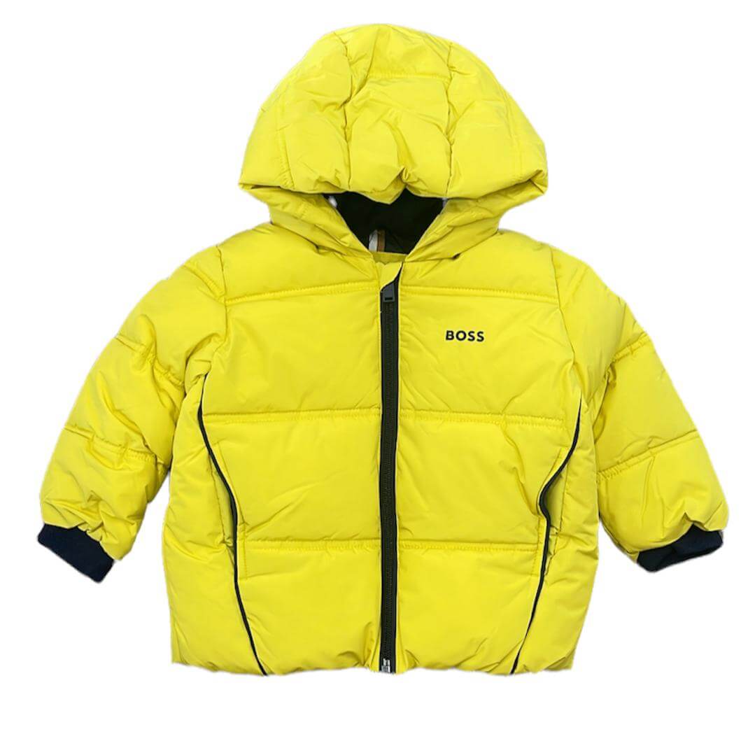 BOSS Baby Boys Yellow Puffer Coat BOSS Baby Boys Yellow Puffer Coat