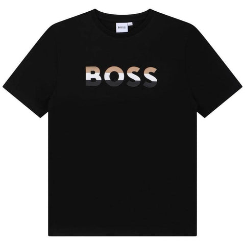 BOSS Boys Black Logo T-Shirt BOSS Boys Black Logo T-Shirt
