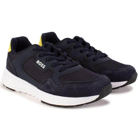 BOSS Boys Black Suede Trim Trainers BOSS Boys Black Suede Trim Trainers