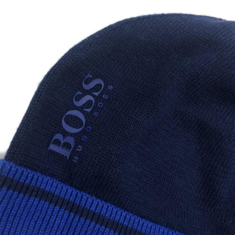 BOSS Boys Blue Knitted Hat BOSS Boys Blue Knitted Hat