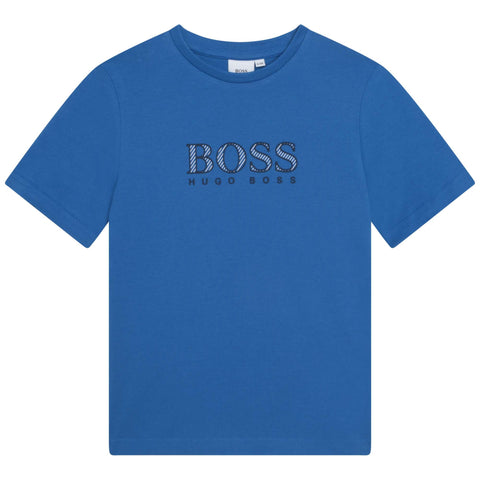 BOSS Boys Blue Logo T-Shirt BOSS Boys Blue Logo T-Shirt