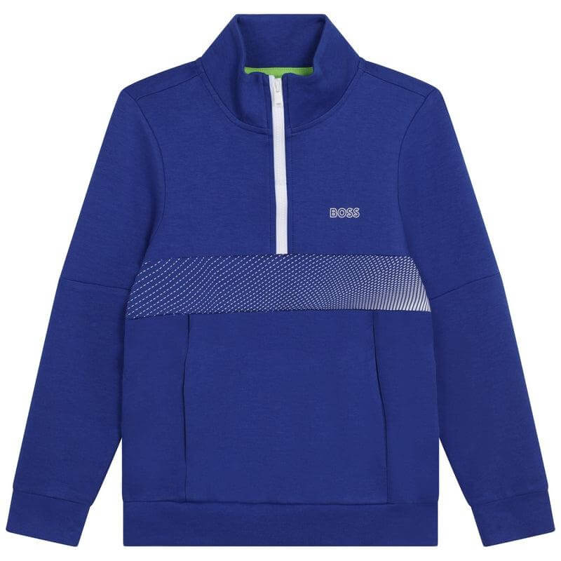 BOSS Boys Blue Zip Up Sweatshirt BOSS Boys Blue Zip Up Sweatshirt