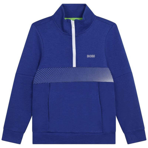 BOSS Boys Blue Zip Up Sweatshirt BOSS Boys Blue Zip Up Sweatshirt