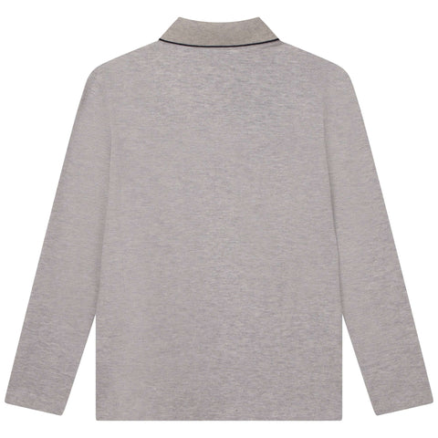 BOSS Boys Grey Long Sleeve Polo BOSS Boys Grey Long Sleeve Polo