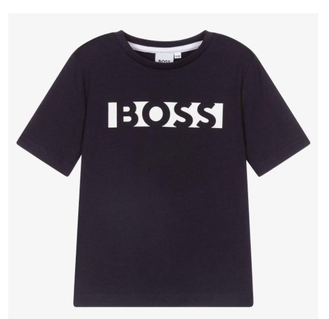 BOSS Boys Navy Cotton T-Shirt BOSS Boys Navy Cotton T-Shirt