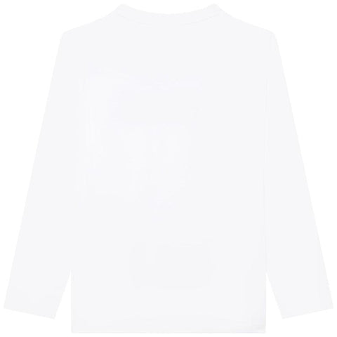 BOSS Boys White Long Sleeve Logo T-Shirt BOSS Boys White Long Sleeve Logo T-Shirt