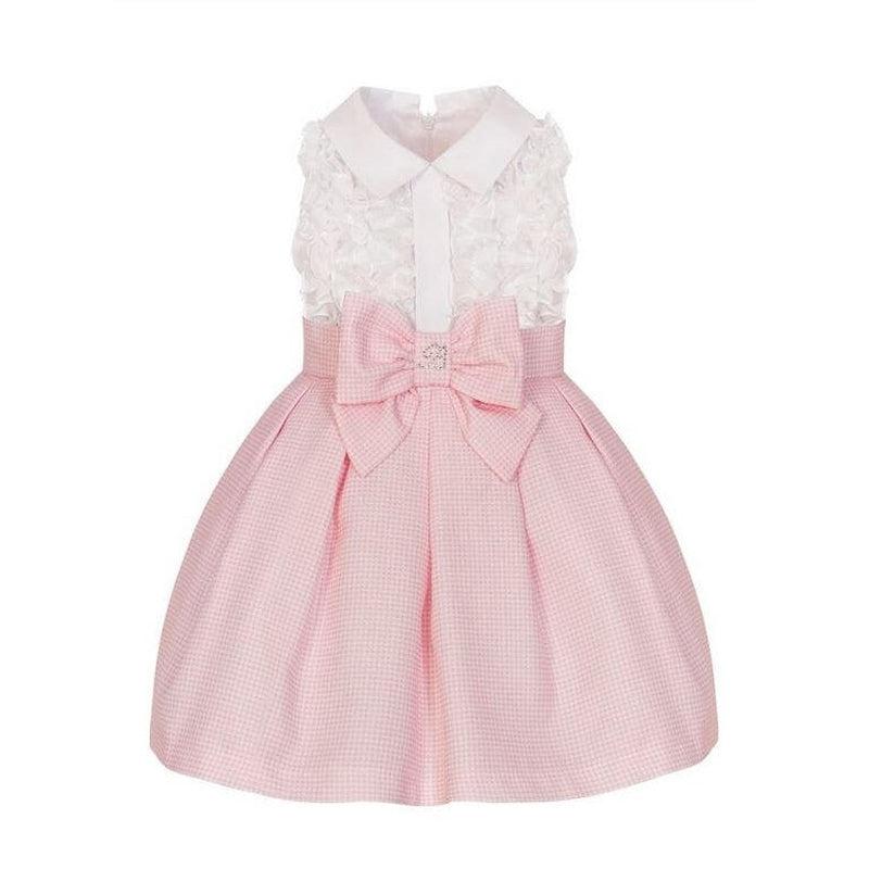 Balloon Chic Girls Pink Checked Ruffle Dress Balloon Chic Girls Pink Checked Ruffle Dress