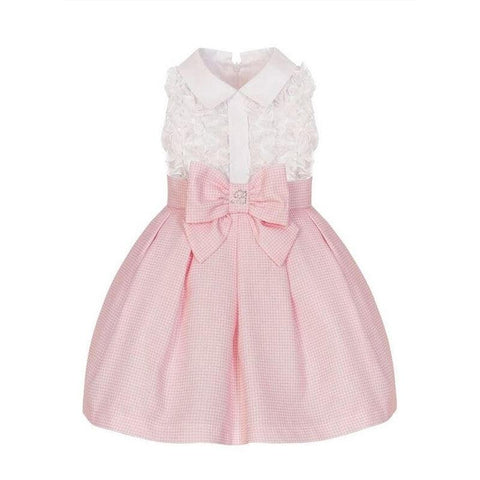 Balloon Chic Girls Pink Checked Ruffle Dress Balloon Chic Girls Pink Checked Ruffle Dress