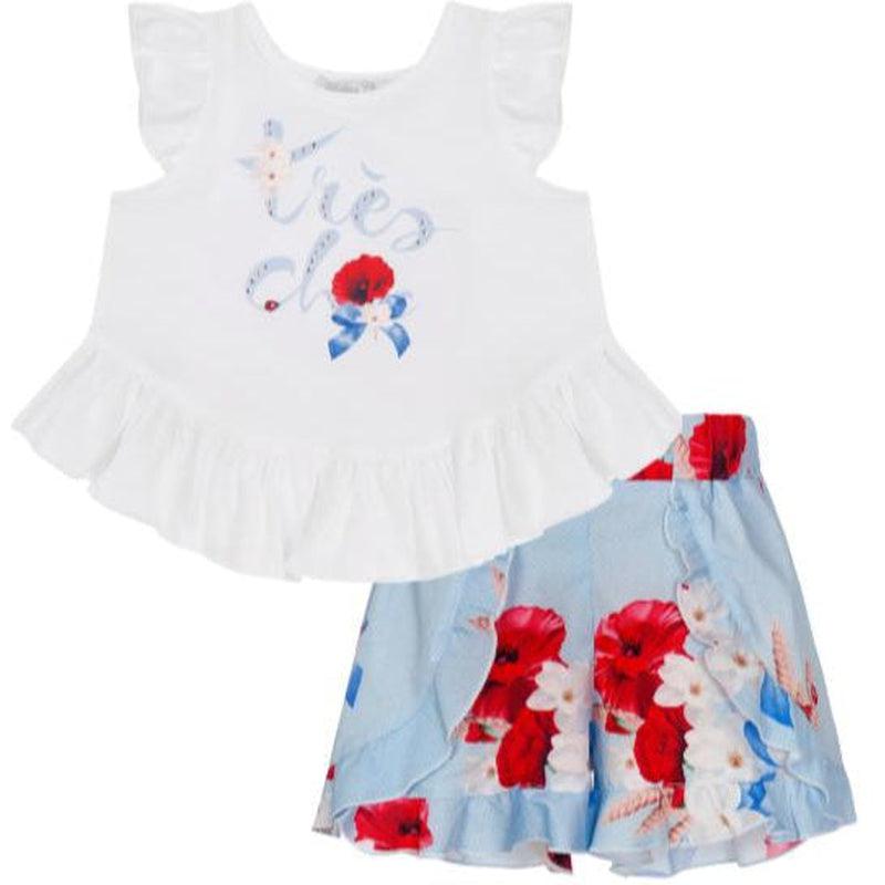 Balloon Chic Girls Red Rose Short Set Balloon Chic Girls Red Rose Short Set
