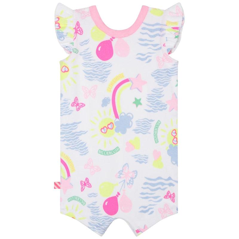 Billieblush Baby Girls White Cotton Towelling Romper Billieblush Baby Girls White Cotton Towelling Romper