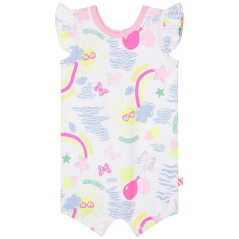 Billieblush Baby Girls White Cotton Towelling Romper Billieblush Baby Girls White Cotton Towelling Romper