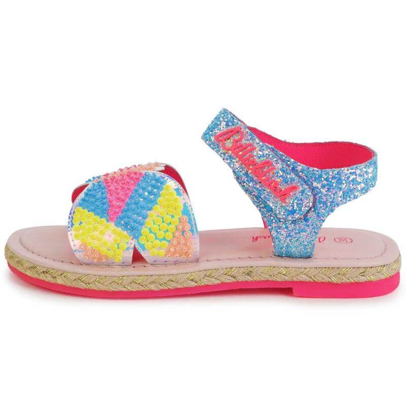 Billieblush Girls Blue Sequin Butterfly Sandals Billieblush Girls Blue Sequin Butterfly Sandals