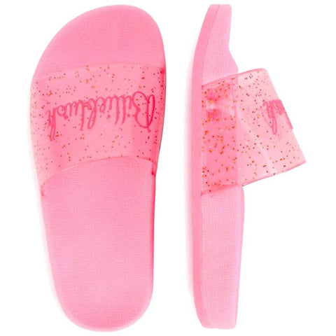 Billieblush Girls Pink Glitter Slides Billieblush Girls Pink Glitter Slides