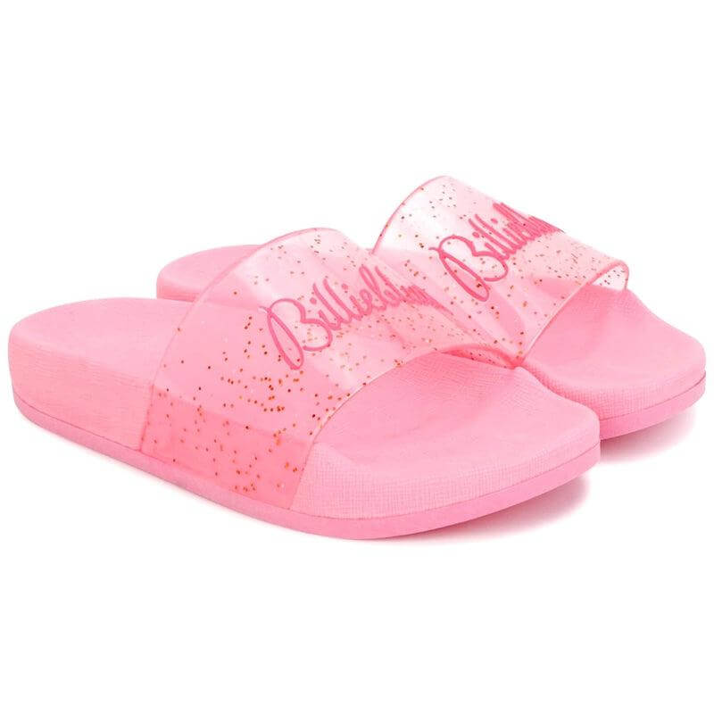 Billieblush Girls Pink Glitter Slides Billieblush Girls Pink Glitter Slides