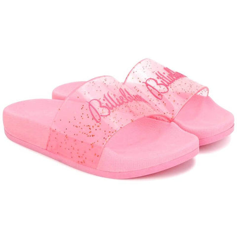 Billieblush Girls Pink Glitter Slides Billieblush Girls Pink Glitter Slides