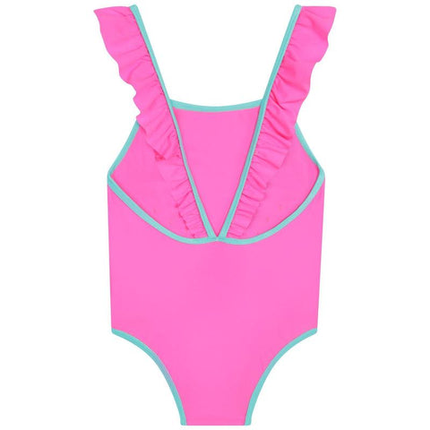 Billieblush Girls Pink Ruffle Trim Swimming Costume Billieblush Girls Pink Ruffle Trim Swimming Costume