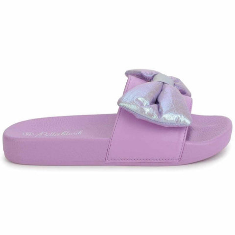 Billieblush Girls Purple Bow Slides Billieblush Girls Purple Bow Slides