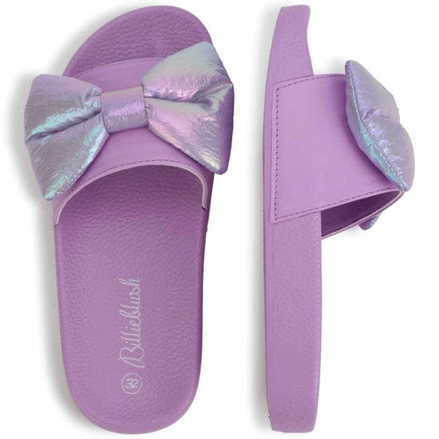 Billieblush Girls Purple Bow Slides Billieblush Girls Purple Bow Slides