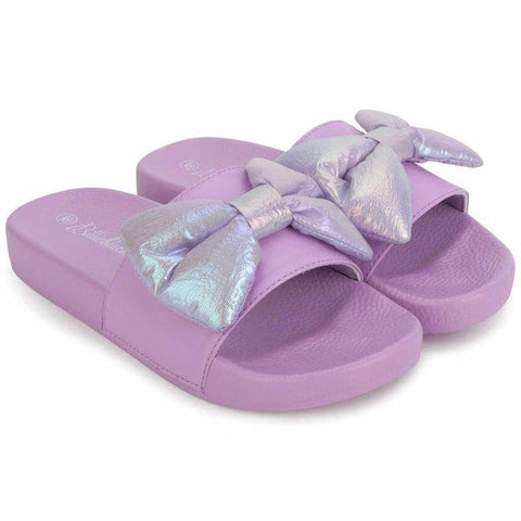Billieblush Girls Purple Bow Slides Billieblush Girls Purple Bow Slides
