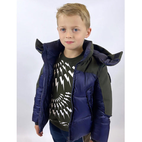 Bomboogie Boys Blue Puffer Coat Bomboogie Boys Blue Puffer Coat
