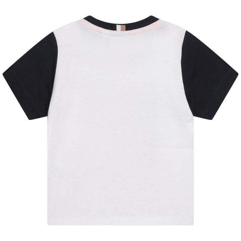 BOSS Baby Boys White Cotton Short Sleeve T-Shirt BOSS Baby Boys White Cotton Short Sleeve T-Shirt