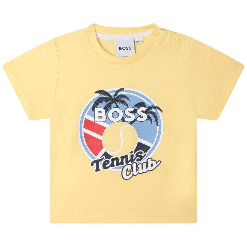 BOSS Baby Boys Yellow Tennis Short Sleeve T-shirt BOSS Baby Boys Yellow Tennis Short Sleeve T-shirt
