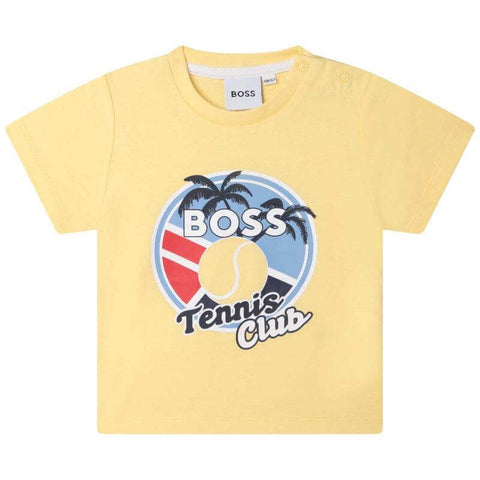 BOSS Baby Boys Yellow Tennis Short Sleeve T-shirt BOSS Baby Boys Yellow Tennis Short Sleeve T-shirt