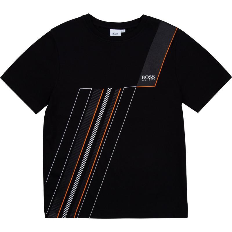 BOSS Boys Black Lines T-Shirt BOSS Boys Black Lines T-Shirt