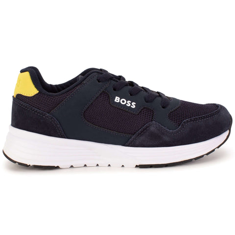 BOSS Boys Black Suede Trim Trainers BOSS Boys Black Suede Trim Trainers